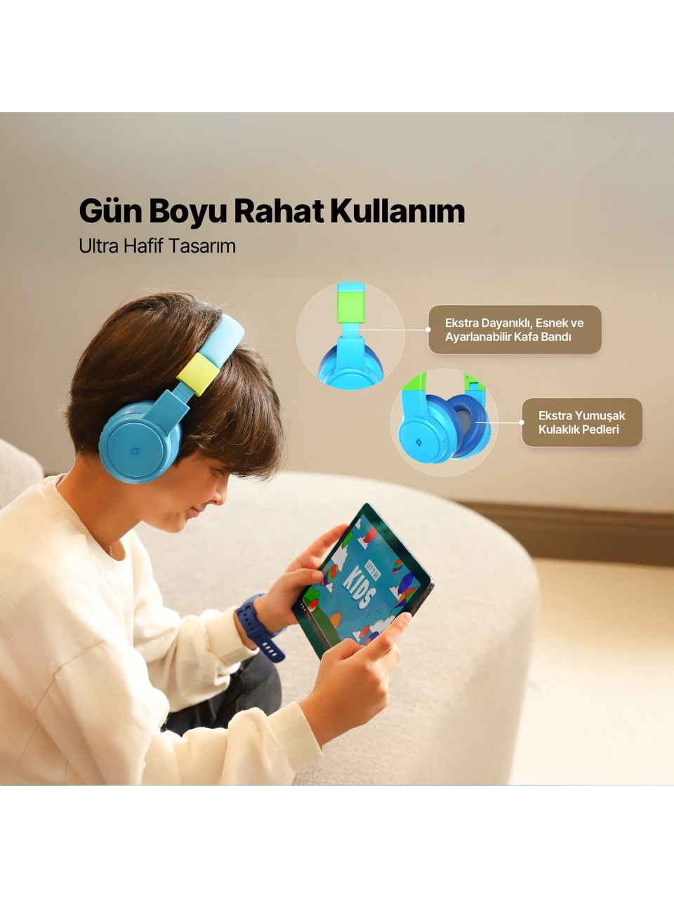 Ttec Soundbuddy 3 2km171gm Kulaküstü Kablosuz Bluetooth Çocuk Kulaklığı Gök Mavisi Görseli