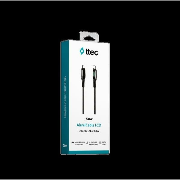 Ttec Alumicable 2dk57s Lcd Usb-c – Usb-c 100w Pd/qc 150cm Hızlı Şarj/data Kablosu ,siyah Görseli