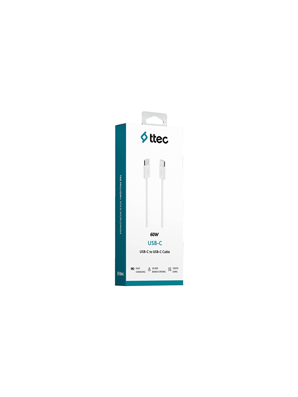 Ttec Usb-c - Usb-c 2dk54b 100cm 60w Pd Örgü Hızlı Şarj/data Kablosu Beyaz