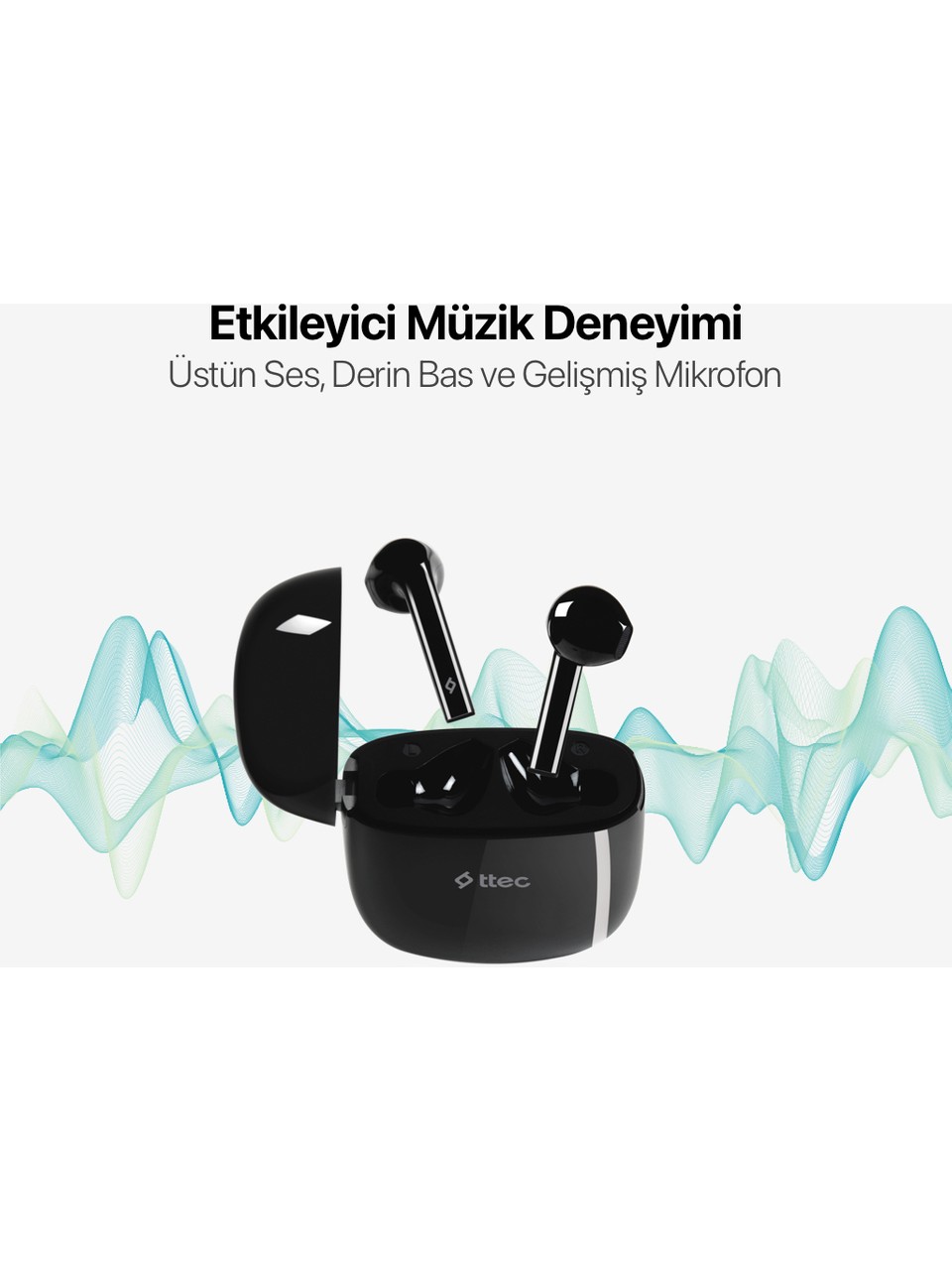 Ttec Airbeat Go 2km141s Gerçek Kablosuz Tws Bluetooth Kulaklık Siyah Görseli