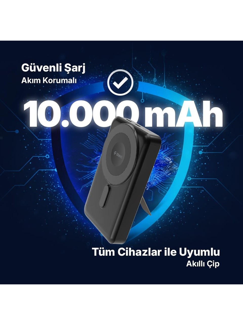 Ttec Recharger 2bb237s M 10.000mah Magsafe Uyumlu Pd20w Ve Stantlı Taşınabilir/powerbank Görseli