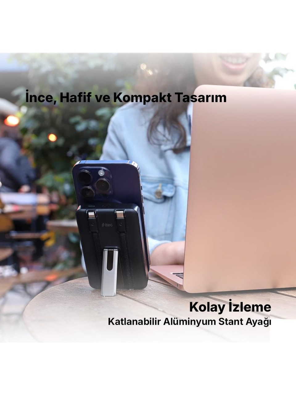Ttec Recharger 2bb237s M 10.000mah Magsafe Uyumlu Pd20w Ve Stantlı Taşınabilir/powerbank Görseli