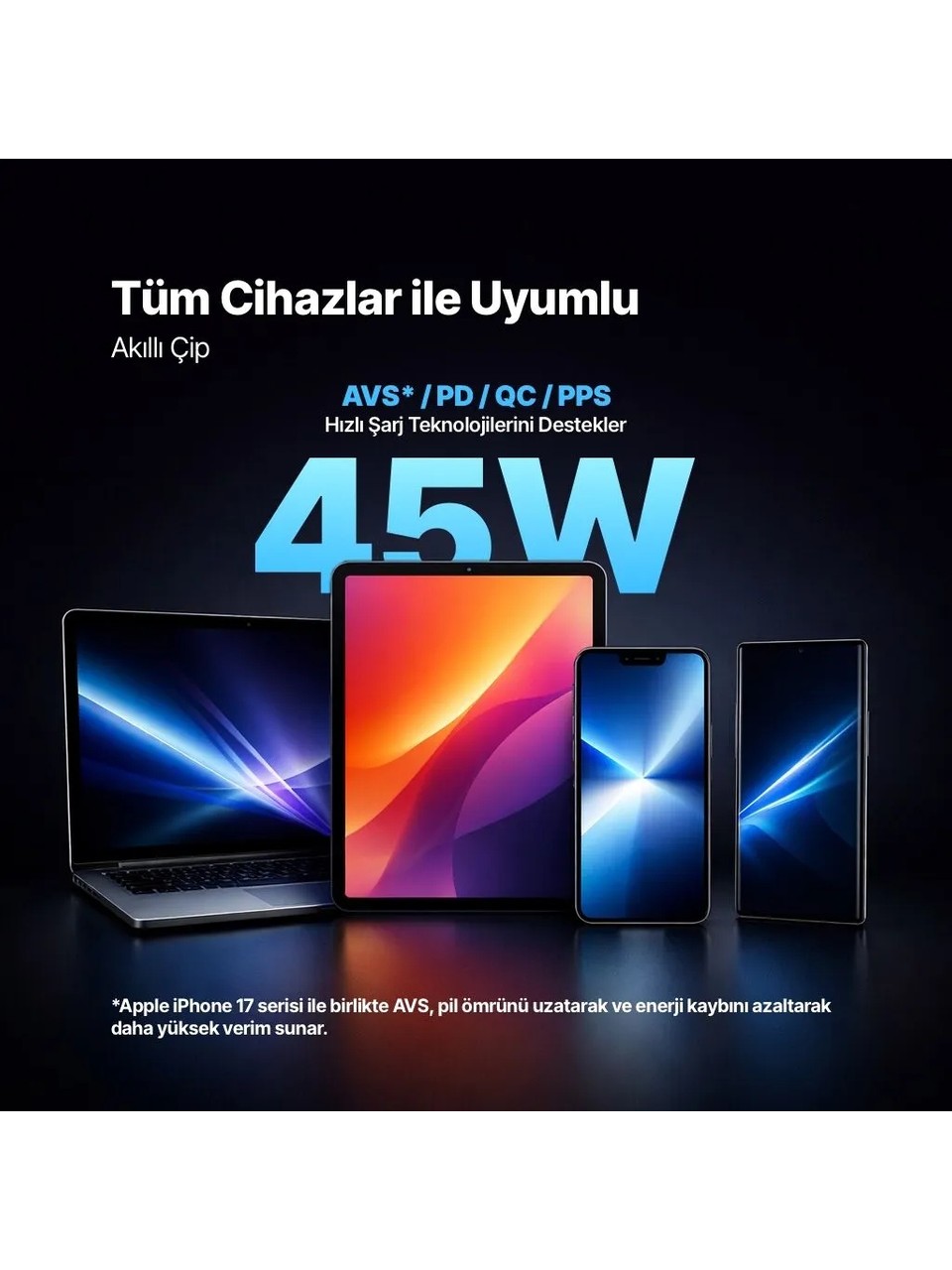 Ttec Smartcharger 2scg45b Gan 45w Avs Pd Seyahat Hızlı Şarj Aleti Beyaz Görseli