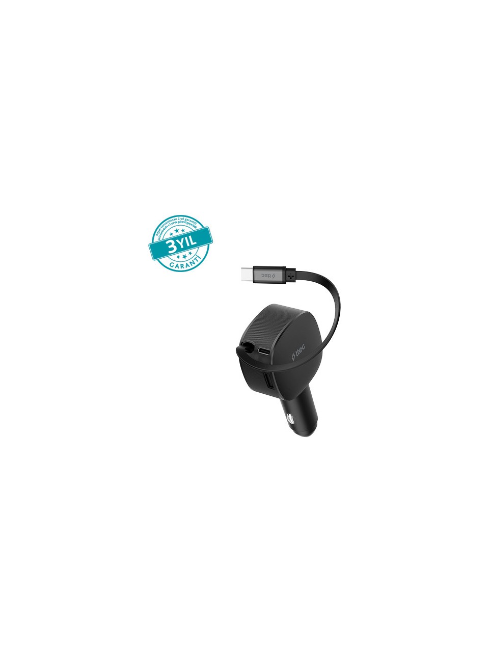 Ttec Smartcharger 2ckp07s Trio Pd 60w Araç Şarj Aleti Usb-c+usb-a + Dahili 30w 70cm Usb-c Siyah Görseli