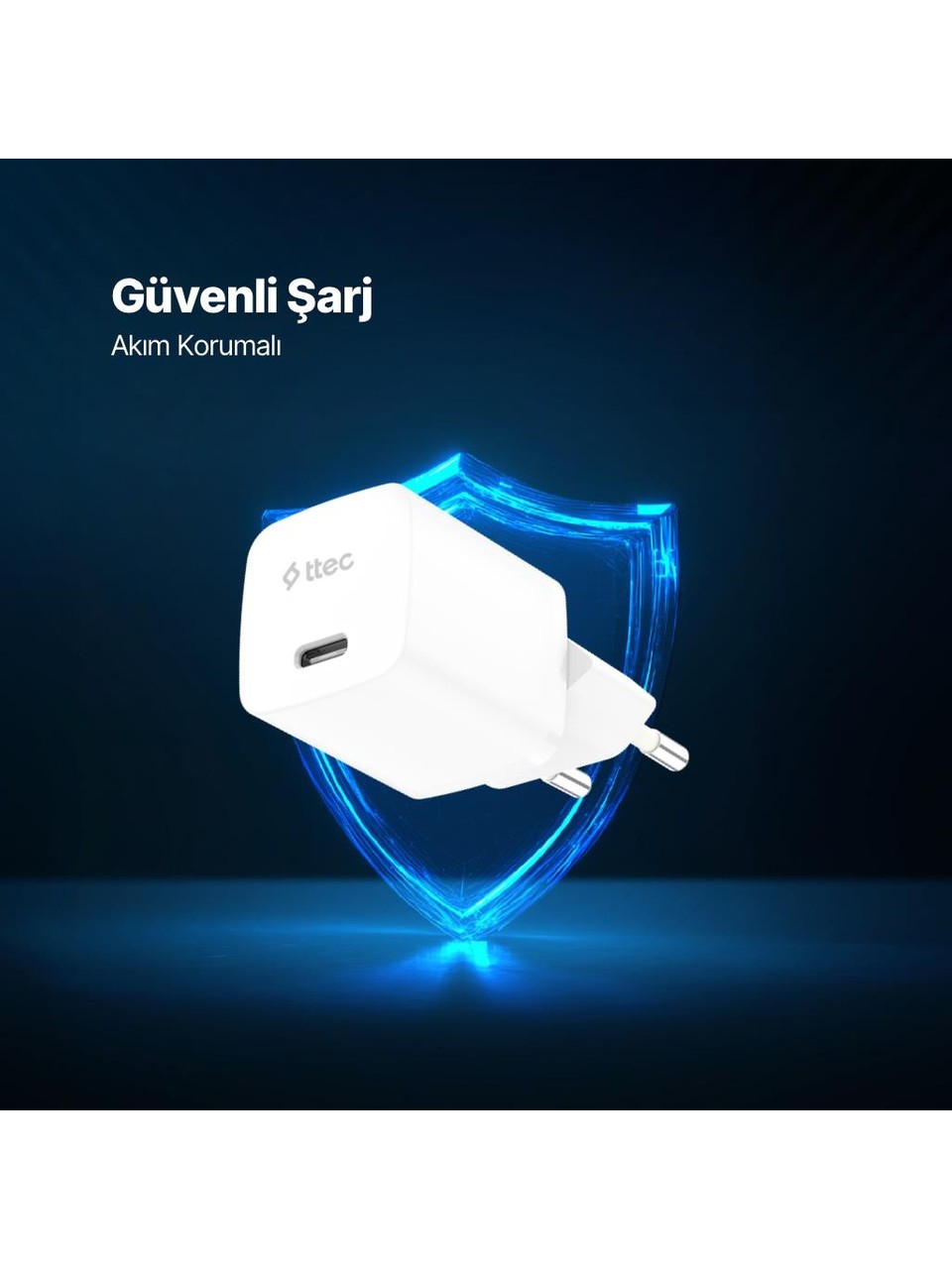 Ttec Smartcharger 2scg20cb Gan 20w Pd Seyahat Hızlı Şarj Aleti + Usb-c - Usb-c 60w Kablo Beyaz Görseli