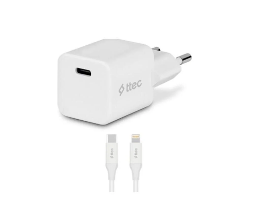 Ttec Smartcharger 2scg20lb Gan 20w Pd Seyahat Hızlı Şarj Aleti + Usb-c - 150cm Kablo Beyaz