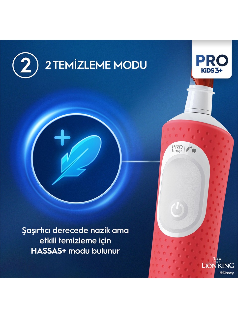 Oral B Vitality Pro Lion King Çocuk Şarjlı Diş Fırçası + Seyahat Kabı Görseli