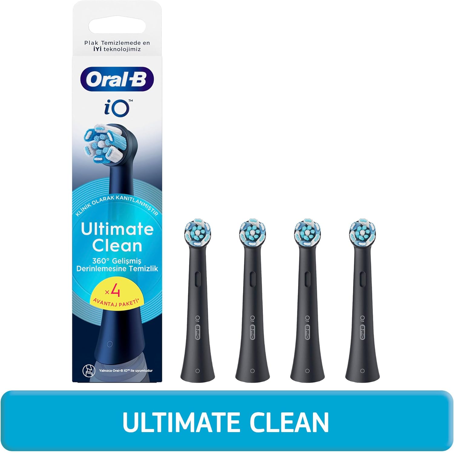 Oral-b İo Ultimate Clean Siyah Diş Fırçası Yedek Başlığı 4 Adet Görseli