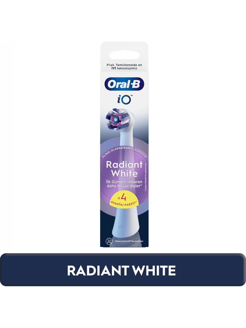 Oral-b İo Serisi Radiant White Orijinal Yedek Başlıkları Diş Beyazlatma 4'lü