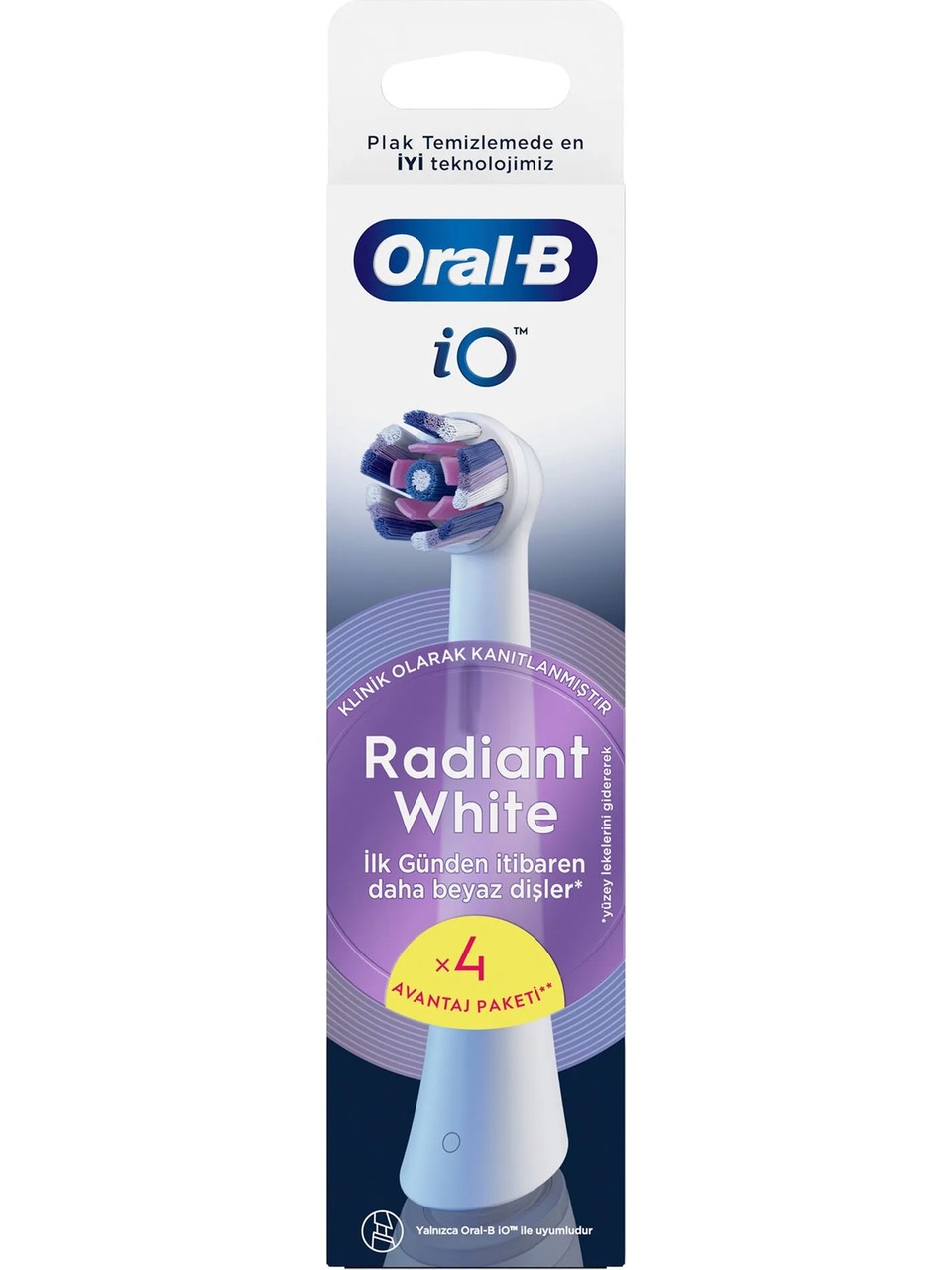 Oral-b İo Serisi Radiant White Orijinal Yedek Başlıkları Diş Beyazlatma 4'lü Görseli