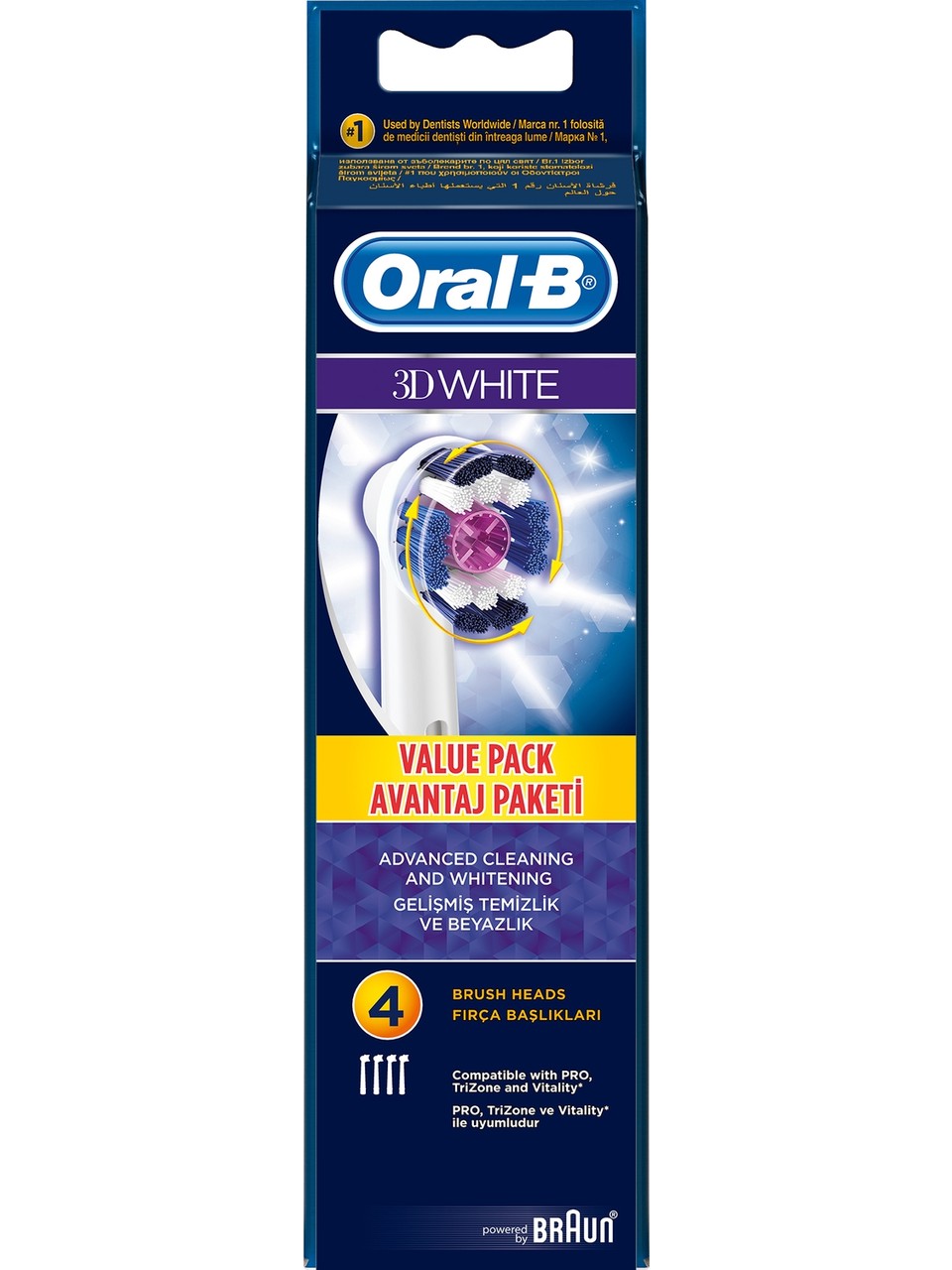 Oral-b Pro 3d White X-filament Şarjlı Diş Fırçası Yedek Başlığı 4 Adet Görseli