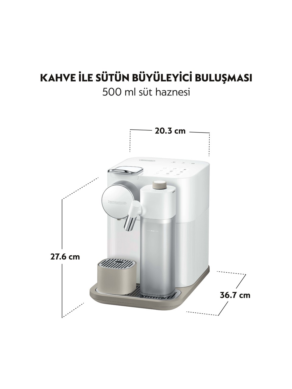 Nespresso F541 Gran Lattissima Beyaz Kapsül Kahve Makinesi Görseli