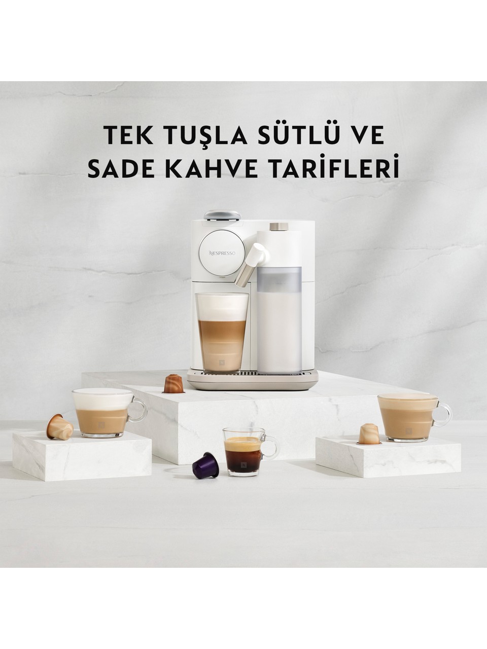 Nespresso F541 Gran Lattissima Beyaz Kapsül Kahve Makinesi Görseli