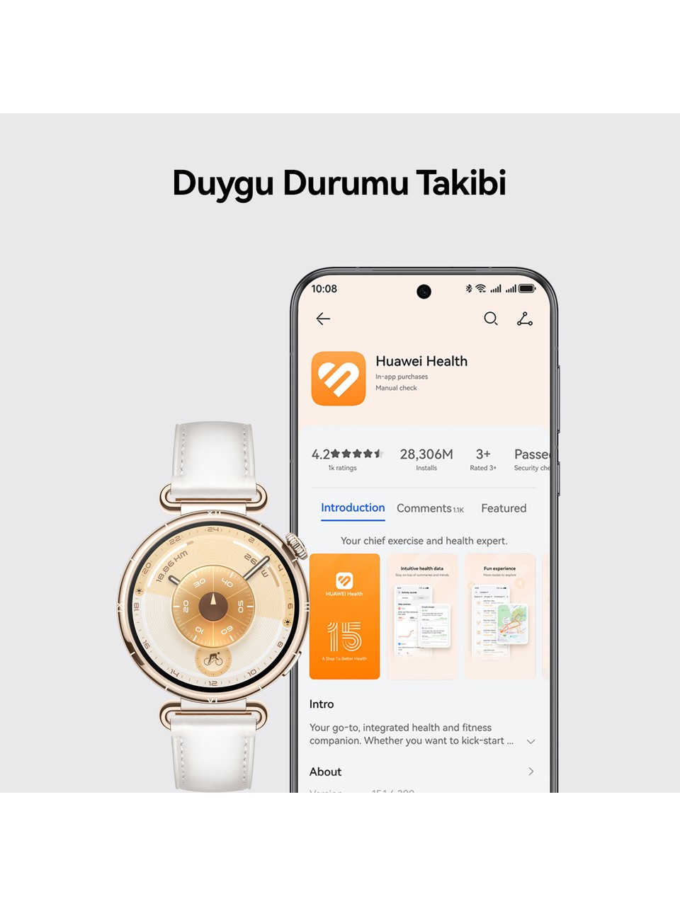 Huawei Watch Gt 6 41mm Altın Akıllı Saat Görseli
