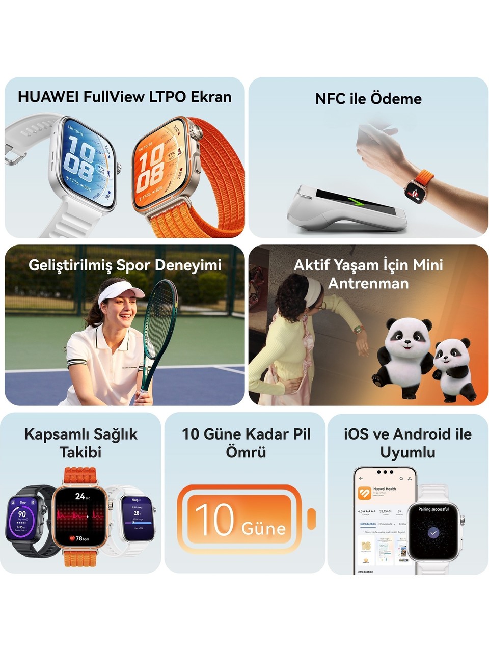 Huawei Watch Fit 5 Pro Turuncu Akıllı Saat Görseli