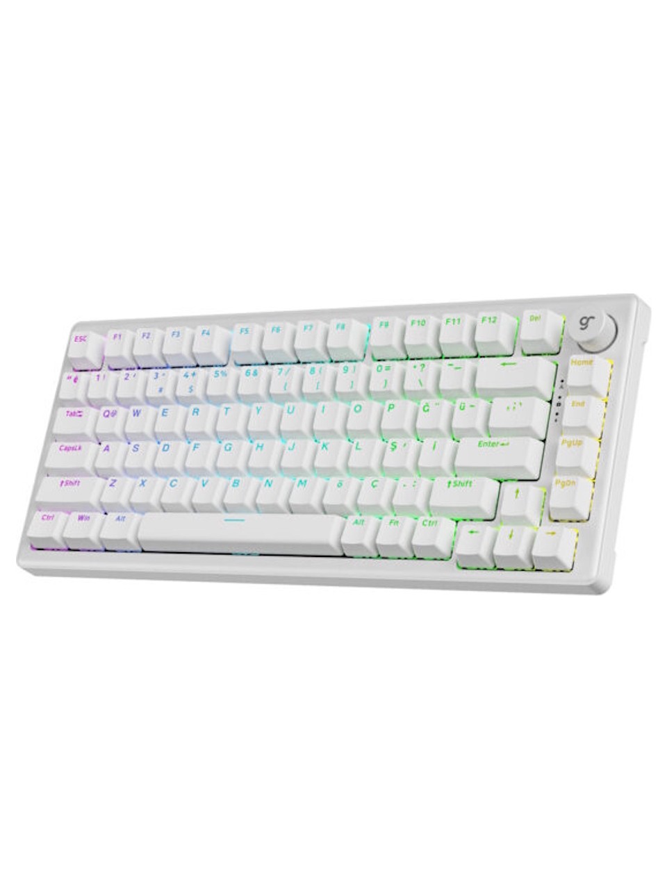 Gameraider K1 Beyaz Ultra-fast Lime Manyetik Switch 8k Türkçe Kablolu Gaming Klavye Görseli
