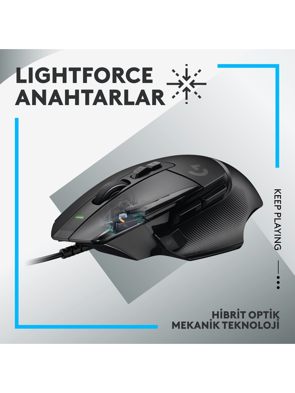Logitech G502 X 910-006147 Siyah Optik Kablolu Oyuncu Mouse Görseli