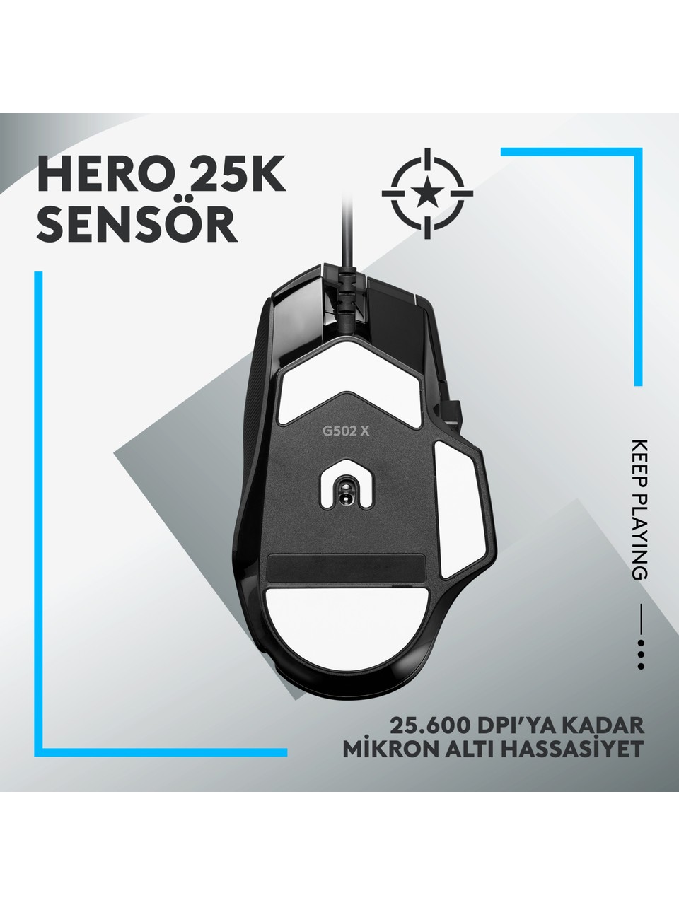 Logitech G502 X 910-006147 Siyah Optik Kablolu Oyuncu Mouse Görseli
