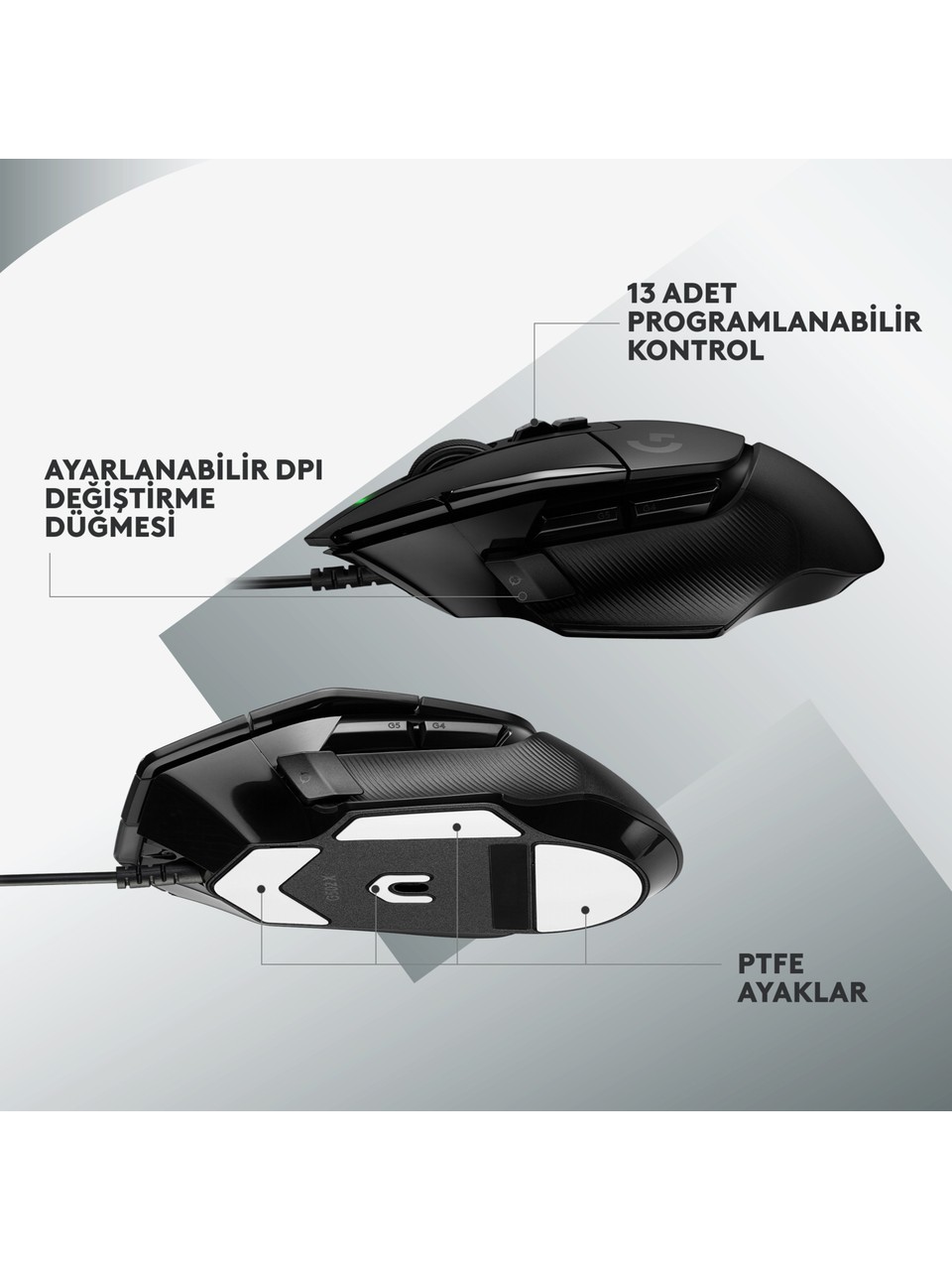 Logitech G502 X 910-006147 Siyah Optik Kablolu Oyuncu Mouse Görseli