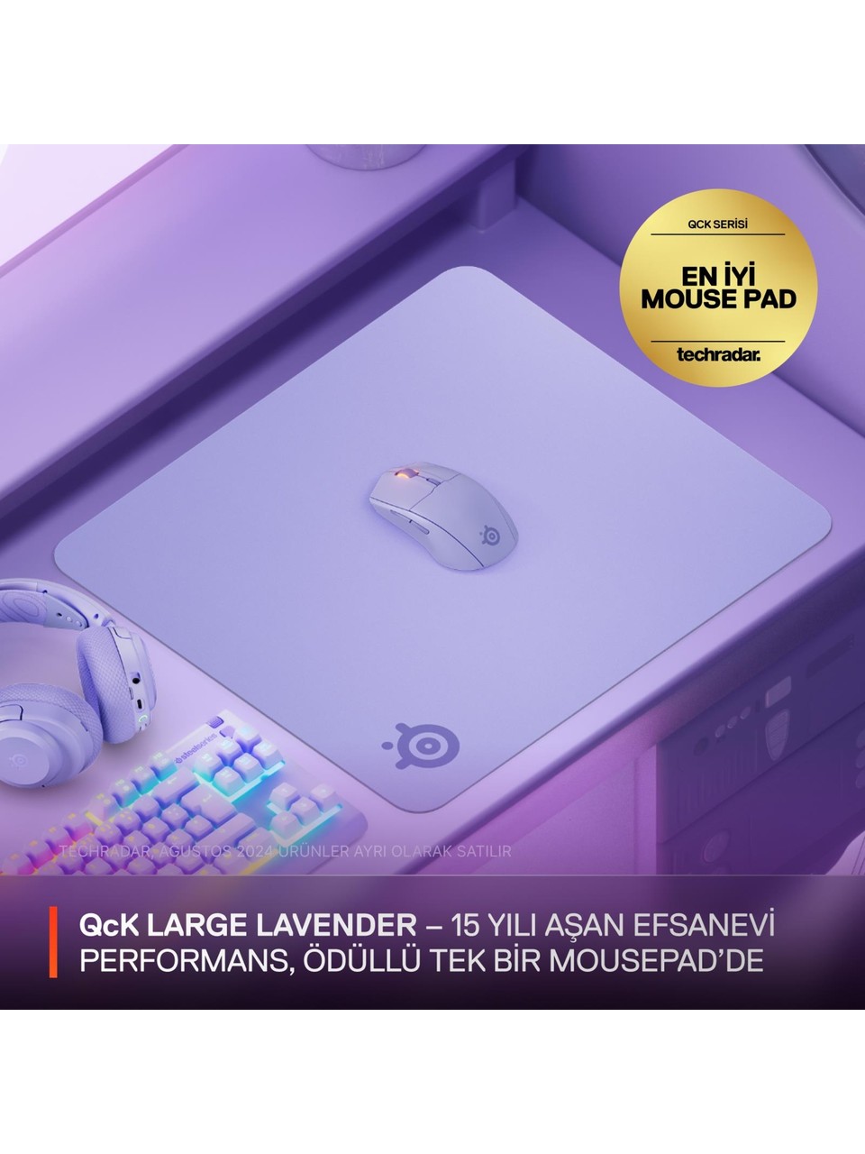 SteelSeries QcK Lila Large Oyuncu Mouse Pad Görseli