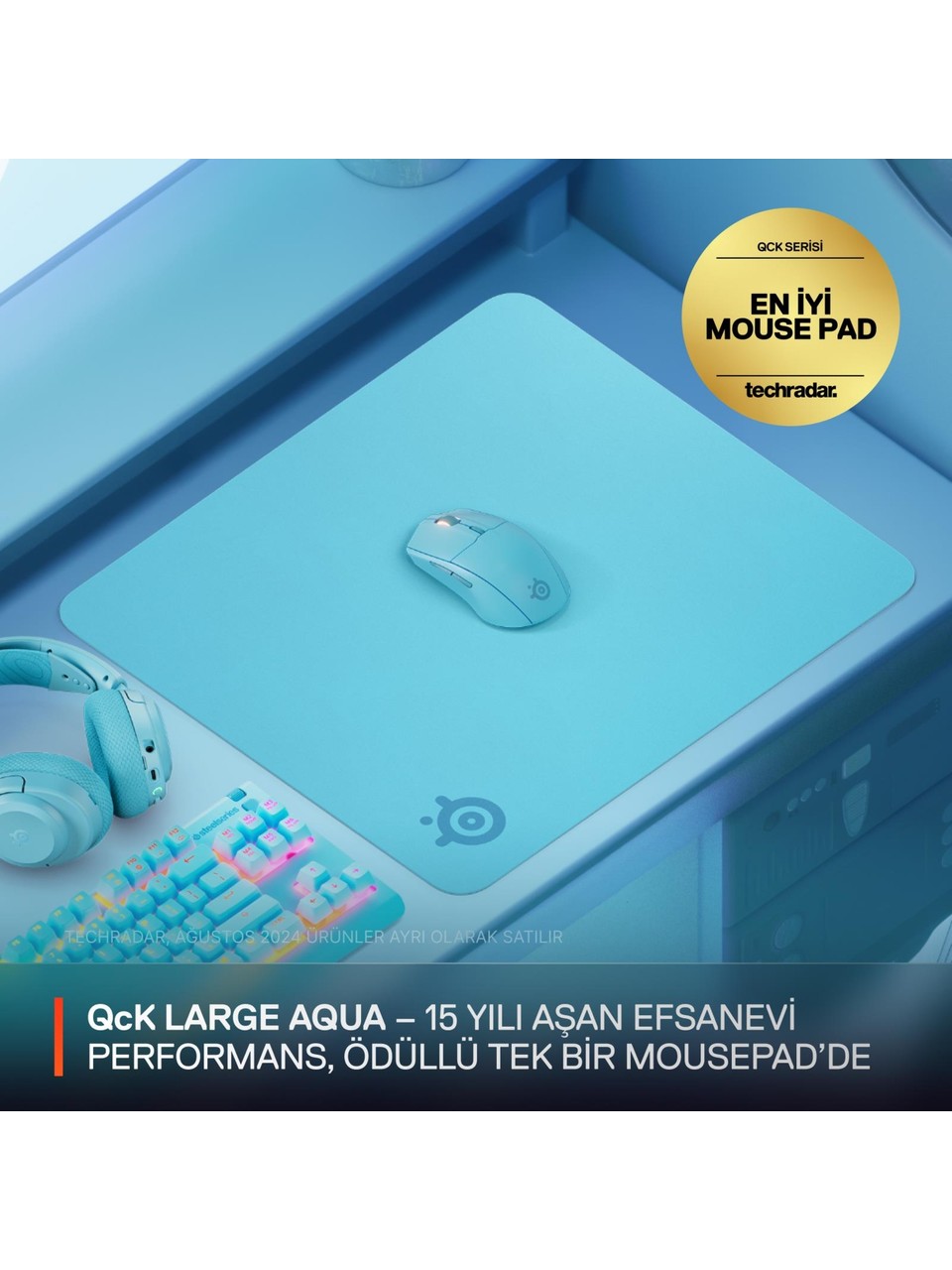 SteelSeries QcK Mavi Large Oyuncu Mouse Pad Görseli