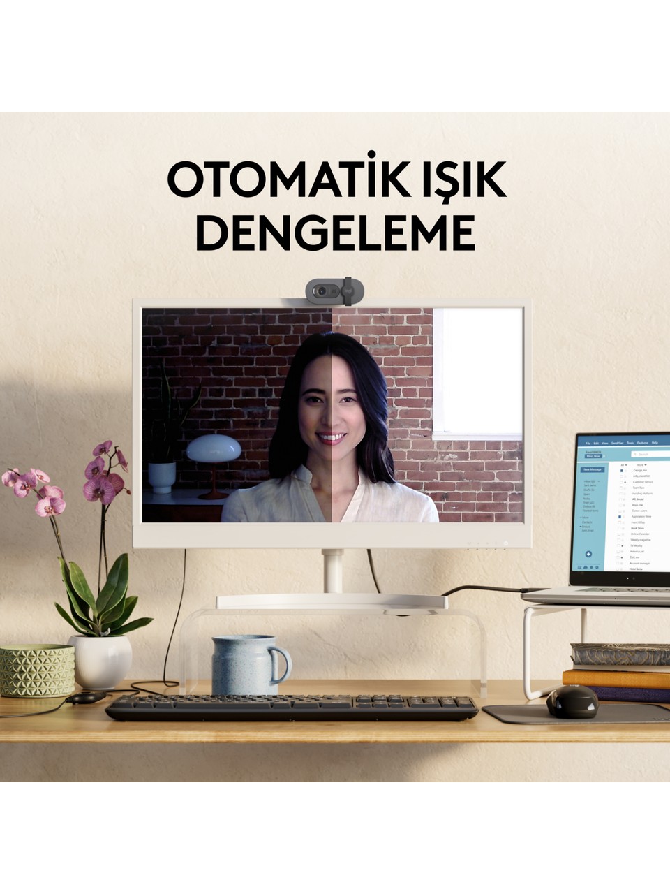 Logitech Brio 100 Siyah Full HD 1080P Mikrofonlu Webcam Görseli