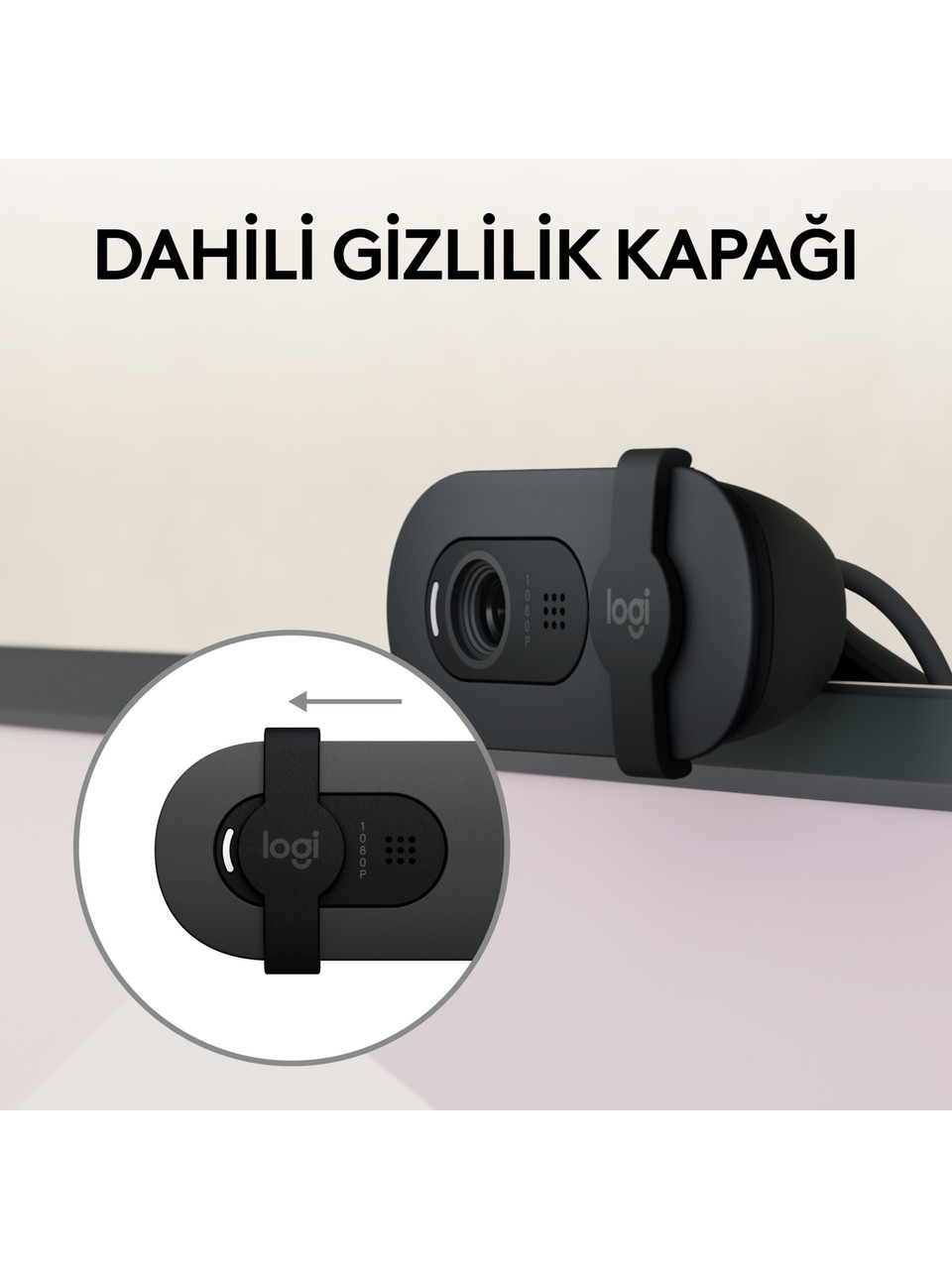 Logitech Brio 100 Siyah Full HD 1080P Mikrofonlu Webcam Görseli