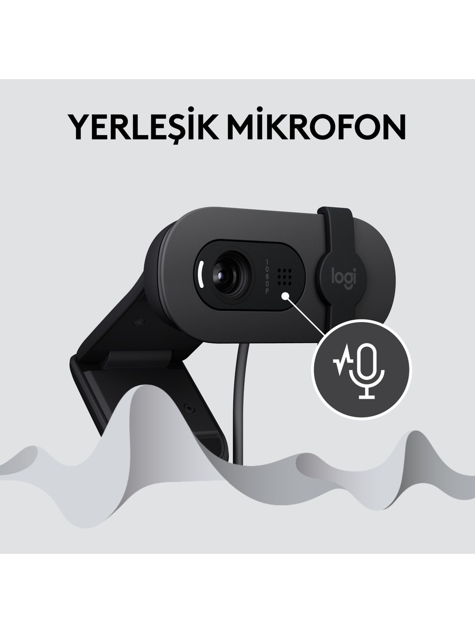 Logitech Brio 100 Siyah Full HD 1080P Mikrofonlu Webcam Görseli