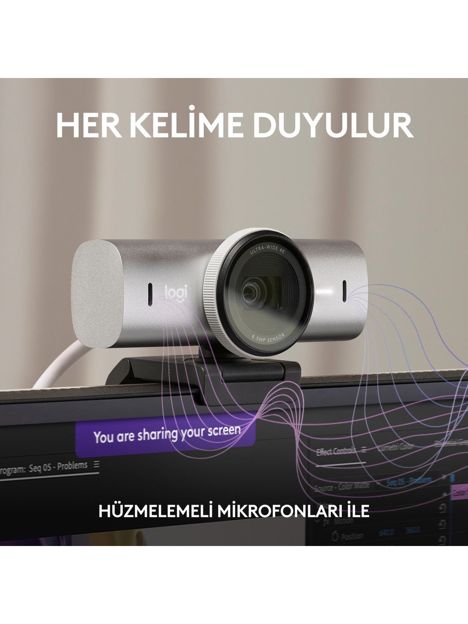 Logitech MX Brio 4K Ultra HD Mikrofonlu Webcam Görseli