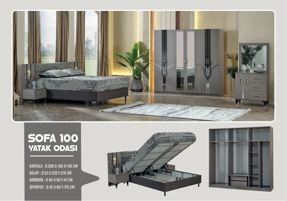 Dole Sofa 100 Yatak Odasi Tk. (toprak) ( Başlıklı )