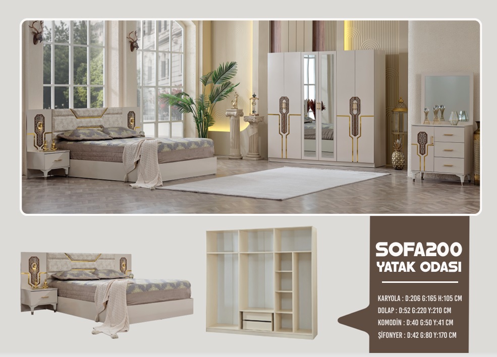 Dole Sofa 200 Yatak Odasi Tk. (vizon) (başlıklı)