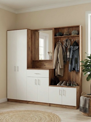 Dole Loft Portmanto Tk. (ceviz - Beyaz)