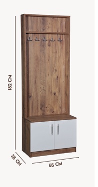 Dole Loft Portmanto Tk. (ceviz - Beyaz) Görseli