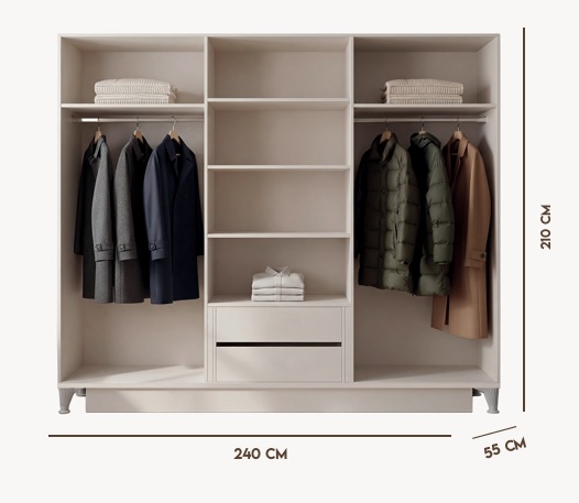 Dole Urban 6 Kapakli Dolap (240 Cm Vizon) Görseli