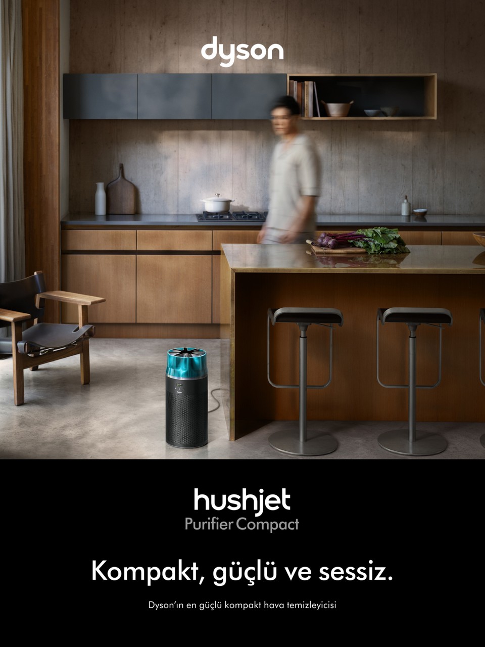Dyson Hushjet Purifier Compact Siyah Turkuaz Hava Temizleyici Görseli