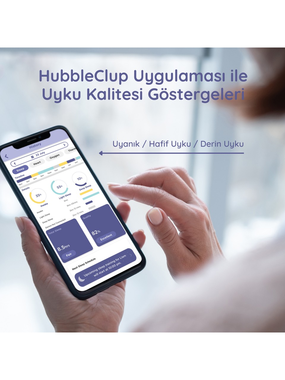 Hubble Connected Guardian+ Giyilebilir Uyku Kalitesi Takip Sistemi Görseli