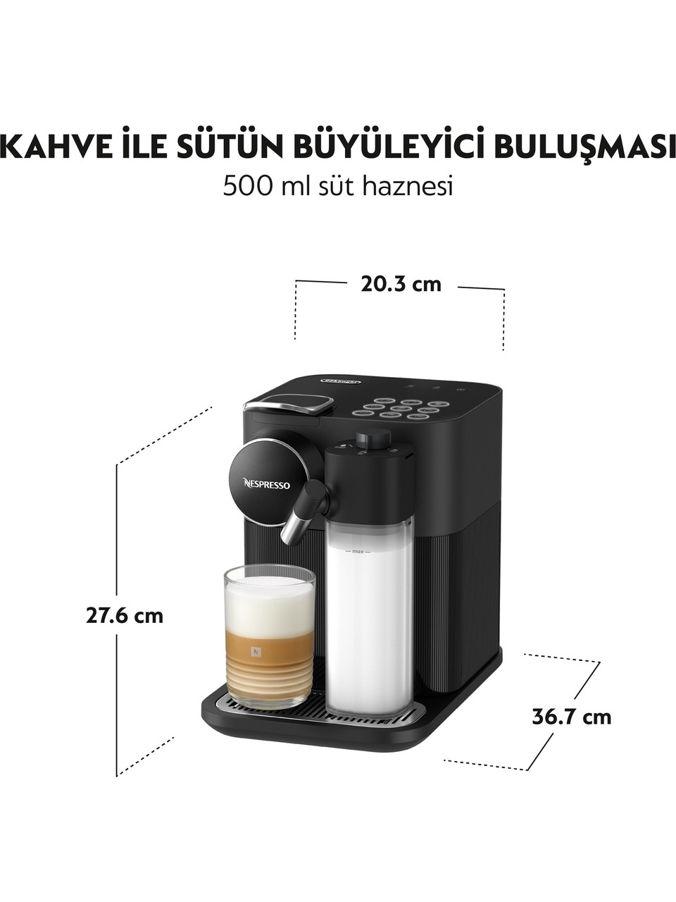 Nespresso F541 Gran Lattissima Siyah Kapsül Kahve Makinesi Görseli