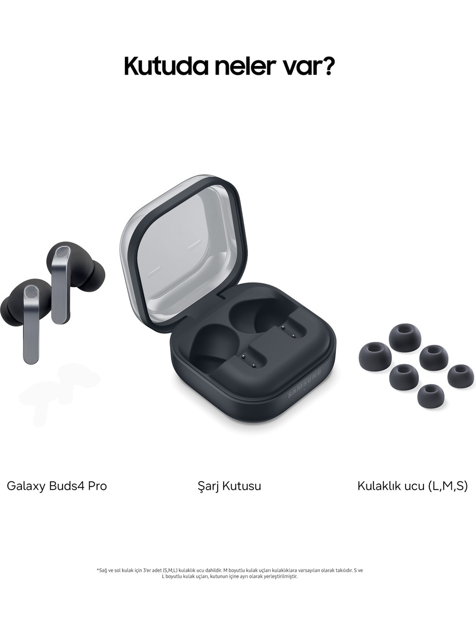 Samsung Galaxy Buds 4 Pro ANC TWS Siyah Kulak İçi Bluetooth Kulaklık Görseli