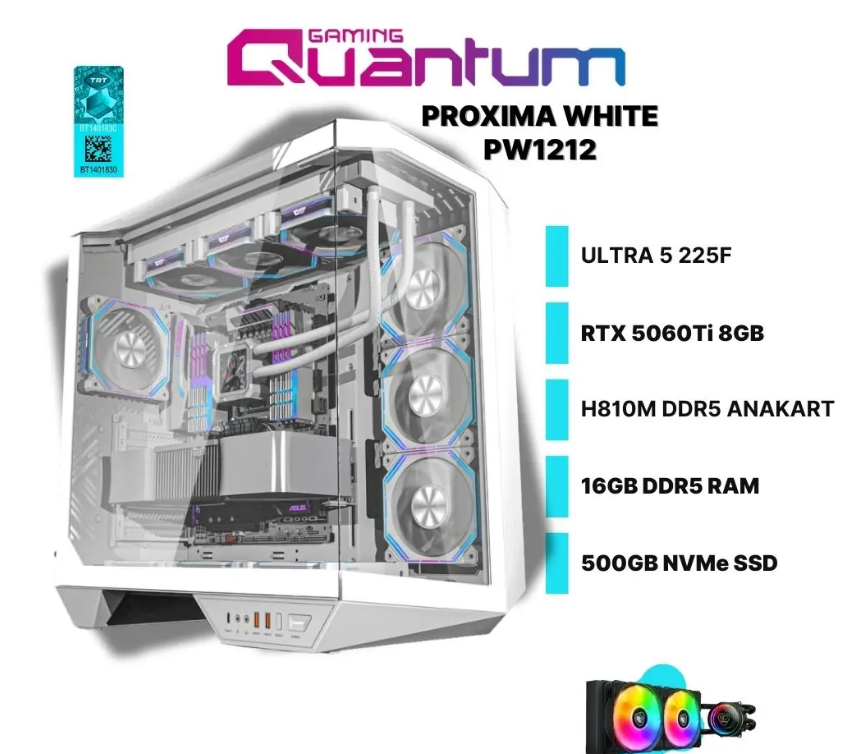 Quantum Q2550 Ultra 5 225f 16gb Ddr5 512gb Ssd 8gb 5060 Klave Set Freedos