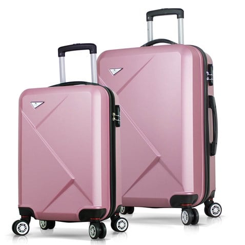 My Valice Diamond Abs Kabin ve Orta Boy Rose Gold 2 li Valiz Seti